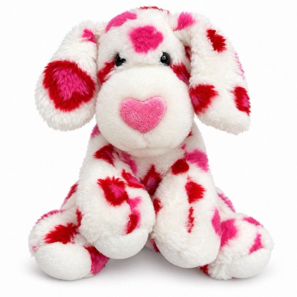 Build A Bear Hearts Fur You Pup Dog Plush 12” Valentine Pink Red White Retired